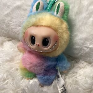 Unbranded Labubu Look Alike Doll With Keychain, Color Yellow Multi Color